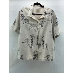 Vintage Hot cotton women’s 2X button down artistic cottagecore